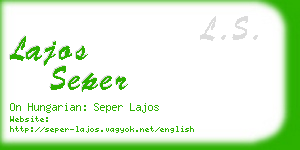 lajos seper business card